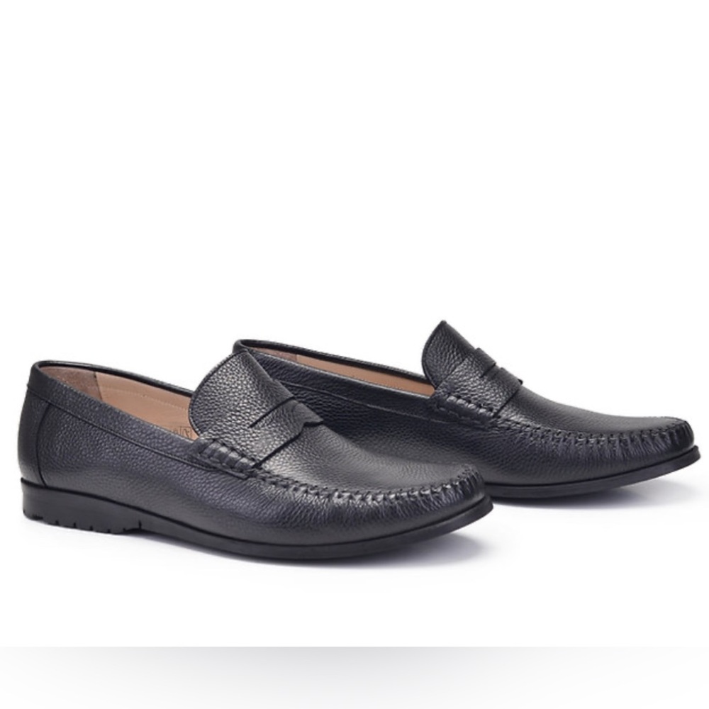 Means / Teen Black Dress Loafer Shoes size 7.5